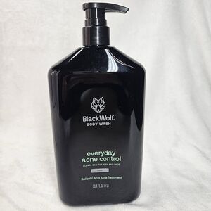 Black Wolf Acne Body Wash Salicylic Acid Charcoal Men 33.8oz 1L Pump